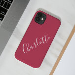ミニマル書名パーソナライズされたマゼンタ Case-Mate iPhone 14ケース<br><div class="desc">ミニマル書名パーソナライズされたマゼンタレッド電話ケース</div>