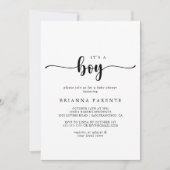 ミニマル書少年の赤ちゃんシャワー 招待状 (正面)