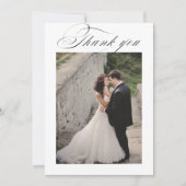 ミニマル書結婚の写真サンキューカード サンキューカード (正面)