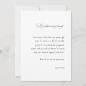 ミニマル書結婚の写真サンキューカード サンキューカード (裏面)