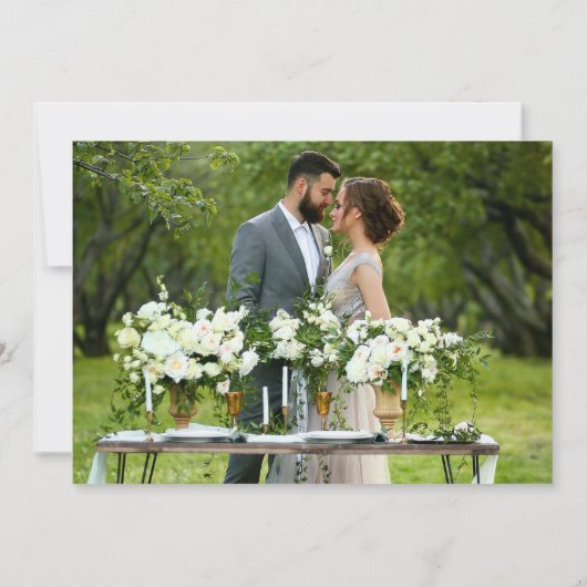 ミニマル書結婚の写真 サンキューカード (裏面)