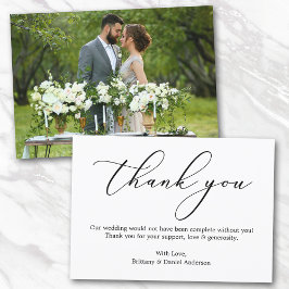 ミニマル書結婚の写真 サンキューカード