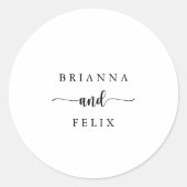 ミニマル書結婚の封筒用シール ラウンドシール (正面)