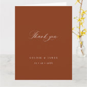 ミニマル書結婚の贈り物サンキューカード カード (黄色い花)