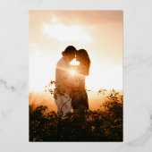 ミニマル書結婚の黒金ゴールド 箔招待状 (裏面)