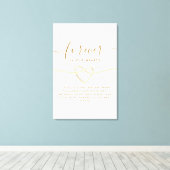 ミニマル書結婚記記念標識 キャンバスプリント (インサイチュ (ウッドフロア))