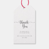 ミニマル書結婚道の銀ありがとう ギフトタグ (正面)