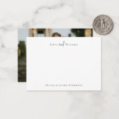 ミニマル書道ありがとう ノートカード (正面/裏面インサイチュ)