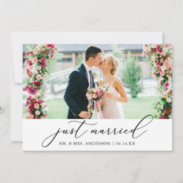 ミニマル書道たった今結婚しました結婚写真 案内状