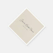 ミニマル書道アイボリーブラックブライダルシャワー スタンダードカクテルナプキン (角)