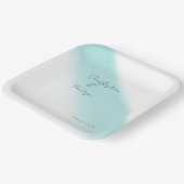 ミニマル書道アクアウォーター結婚カラー ペーパープレート (傾斜あり)