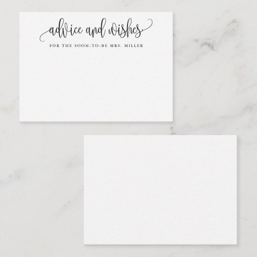 ミニマル書道アドバイスとウィッシュズカード アドバイスカード (正面/裏面)