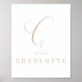 ミニマル書道アルファベット子供部屋ポスター ポスター (正面)