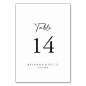 ミニマル書道エレガモダンントウェディング テーブルナンバー (正面)