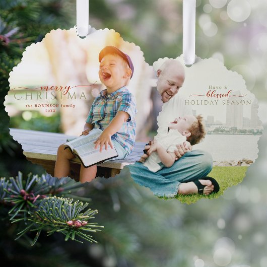 ミニマル書道グリーティング&写真 オーナメントカード