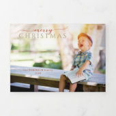 ミニマル書道グリーティング&写真 三つ折りクリスマスカード (カバー)