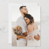 ミニマル書道シナモンバラ結婚の写真 招待状 (裏面)