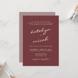 ミニマル書道シナモンバラ結婚ズ 招待状