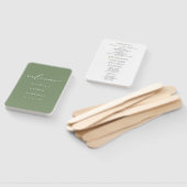 ミニマル書道セージグリーン結婚式 プログラム ハンドファン (組立なし)