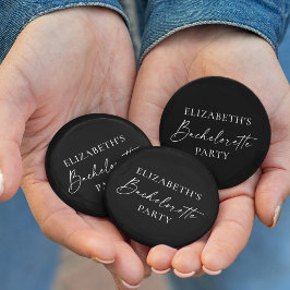 ミニマル書道バチェロレッテブラック 缶バッジ