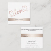 ミニマル書道バラ金ゴールドラブハート 紹介カード (正面/裏面)