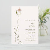 ミニマル書道フローラ結婚ズ 招待状 (スタンド正面)