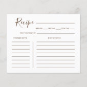 ミニマル書道ブライダルシャワーレシピカード (正面)