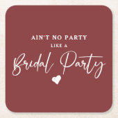 ミニマル書道ブライダルパーティスクエア紙C スクエアペーパーコースター (正面)