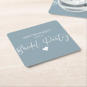 ミニマル書道ブライダルパーティ スクエアペーパーコースター (アングル)