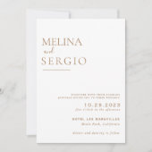 ミニマル書道ブラウンフォーマル結婚ズ 招待状 (正面)