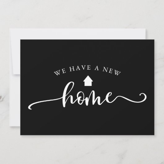 ミニマル書道ブラックムービングアナウンス 案内状 (正面)