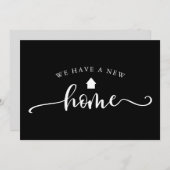 ミニマル書道ブラックムービングアナウンス 案内状 (正面/裏面)