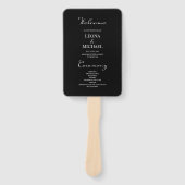 ミニマル書道ブラック結婚式 プログラム ハンドファン (正面)