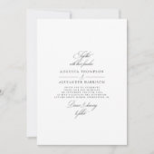 ミニマル書道ブラック&ホワイトクラシック結婚ズ 招待状 (正面)