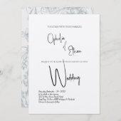 ミニマル書道ブラック&ホワイト結婚ズ 招待状 (正面/裏面)