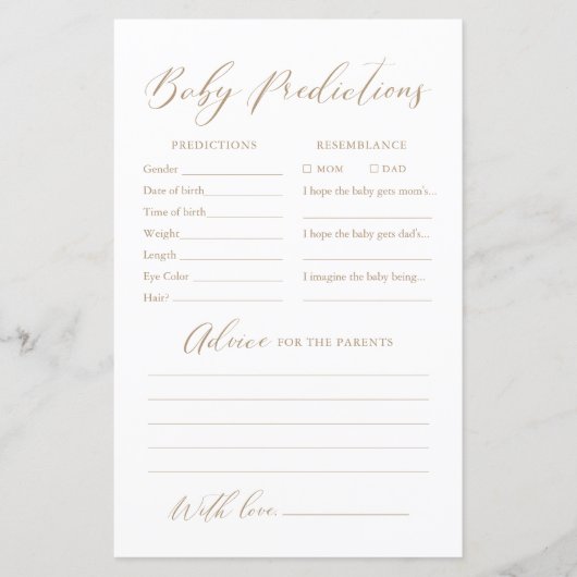 ミニマル書道ベビー予測とアドバイス (正面)