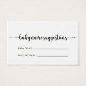 ミニマル書道ベビー名候補カード (正面)