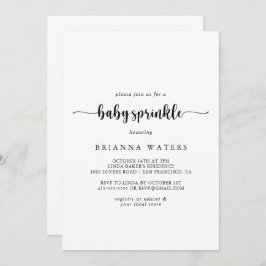 ミニマル書道ベビー散水招待状 招待状