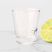 ミニマル書道モノグラムガーリー脚本 ショットグラス (左)
