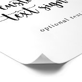 ミニマル書道ユーカリカスタム文字標識 ポスター (角)