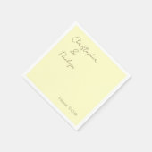 ミニマル書道ライトイエロー結婚ズ スタンダードカクテルナプキン (角)