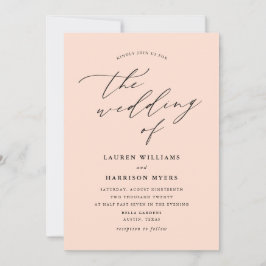 ミニマル書道ライトピーチ | ウェディング 招待状