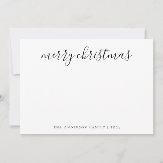 ミニマル書道写真クリスマス シーズンカード (正面)
