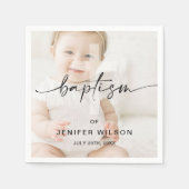 ミニマル書道写真ベビーバプテスマ スタンダードカクテルナプキン (正面)