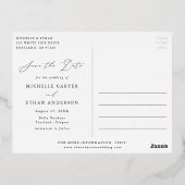 ミニマル書道写真保存日時 箔招待状ポストカード (裏面)