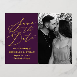 ミニマル書道写真保存日時 箔招待状ポストカード