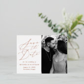 ミニマル書道写真保存日時 箔招待状ポストカード (立ち正面)