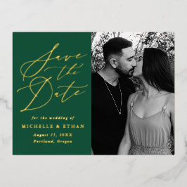 ミニマル書道写真保存日時 箔招待状ポストカード