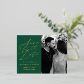 ミニマル書道写真保存日時 箔招待状ポストカード (立ち正面)