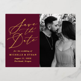 ミニマル書道写真保存日時 箔招待状ポストカード